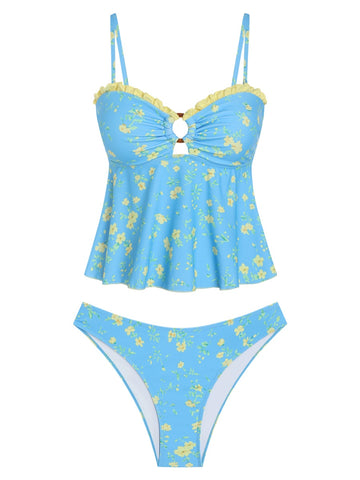 Ruffle Flare Tankini Swimsuit