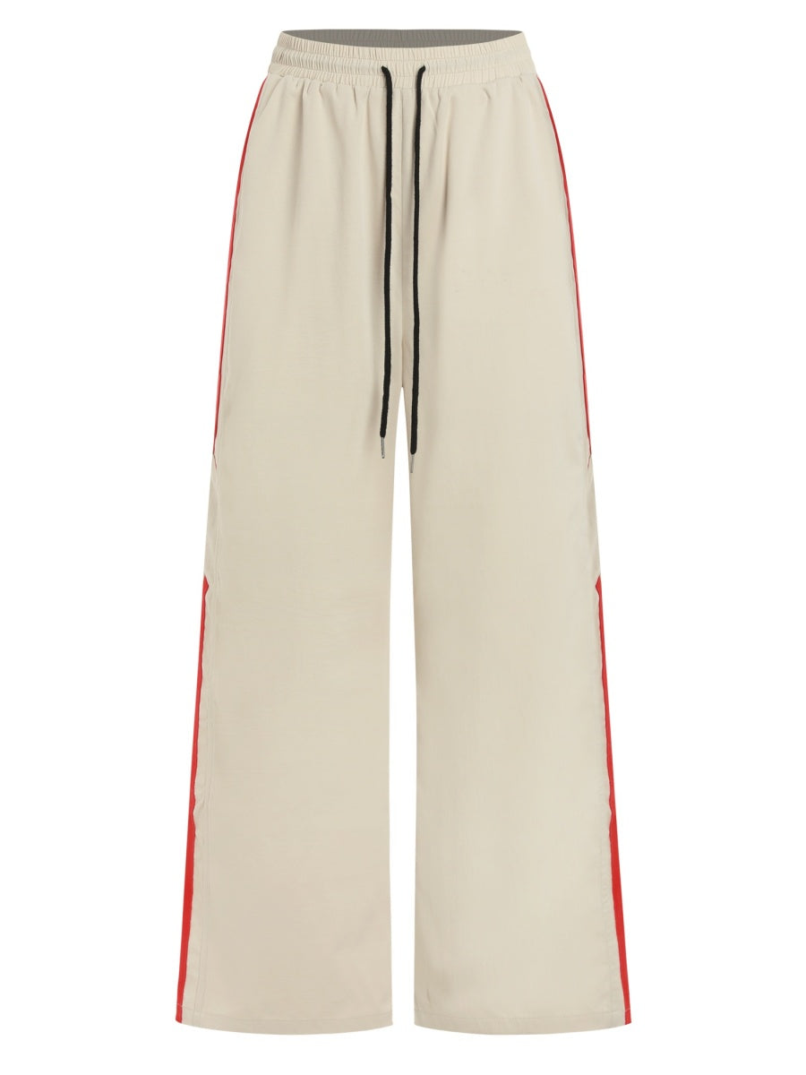 ZAFUL Side Strip Pants for Men Unisex Street Y2K Parachute Sweatpants Drawstring Wide Leg Casual Trousers