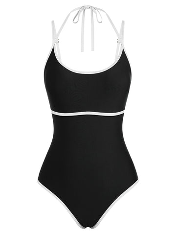 ZAFUL One Piece Swimsuit Tummy Control High Cut Adjustable Strap Swimwear