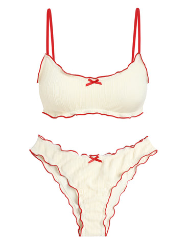 Bandeau Top Bow Decor Cheeky Bathing Suit
