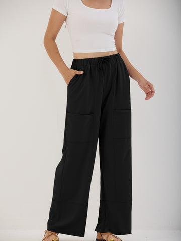Women's Pants Casual Loose High Waist Wide Leg Pants with Pockets