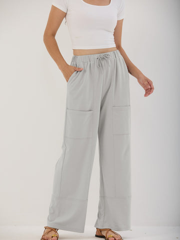 Women's Pants Casual Loose High Waist Wide Leg Pants with Pockets
