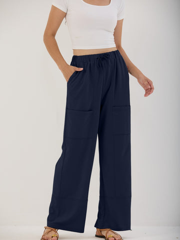 Women's Pants Casual Loose High Waist Wide Leg Pants with Pockets