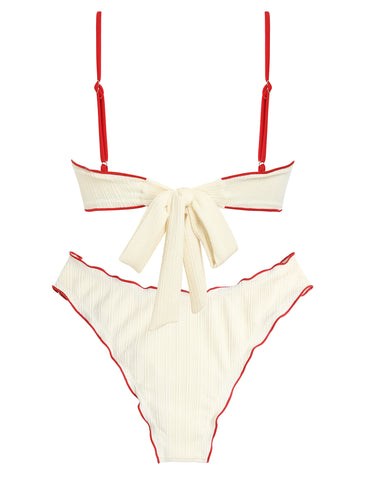 Bandeau Top Bow Decor Cheeky Bathing Suit