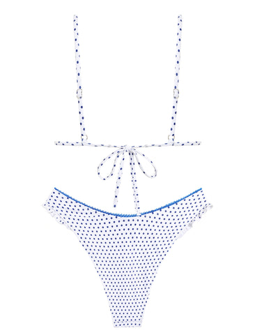Bowknot Decor Halter Tied Triangle Bikini Set