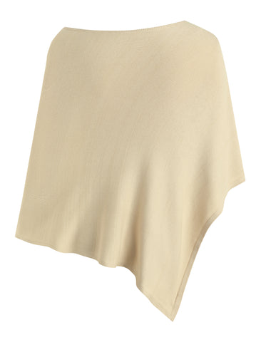 Floral Applique Asymmetrical Knit Poncho