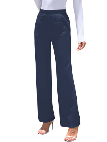 ZAFUL Womens Wide Leg Pants High Waisted Casual Pants for Women Stretchy Business Dress Work Pocket Trousers Pant