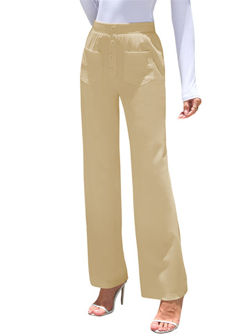 ZAFUL Womens Wide Leg Pants High Waisted Casual Pants for Women Stretchy Business Dress Work Pocket Trousers Pant