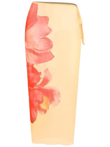 Floral Print Lightweight Swimsuit Sarong