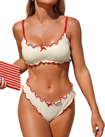 Bandeau Top Bow Decor Cheeky Bathing Suit