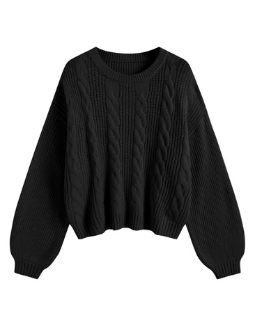 Oversized Lantern Sleeve Pullover Top
