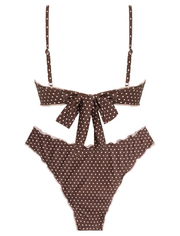 Bandeau Top Bow Decor Cheeky Bathing Suit