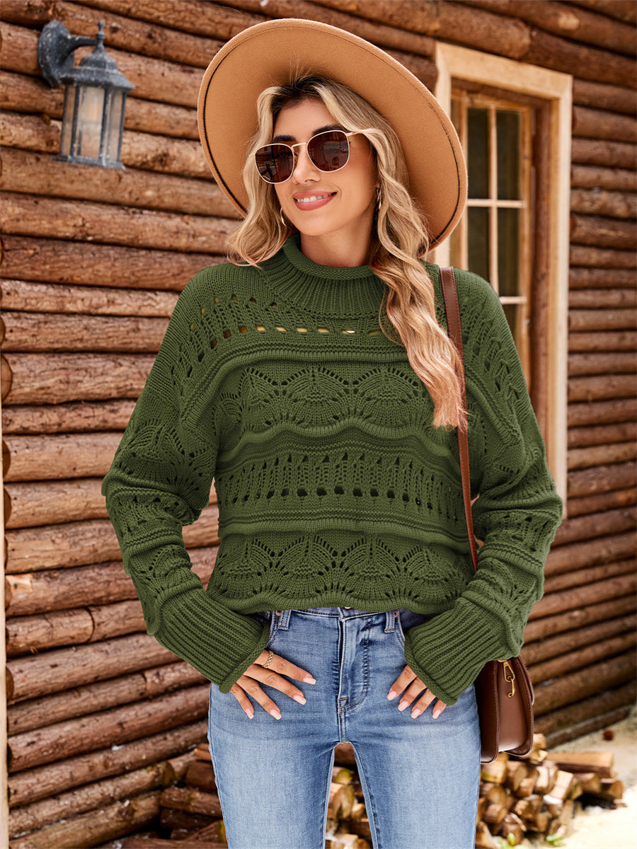 ZAFUL Women's Open Knit Solid Color Sweater
