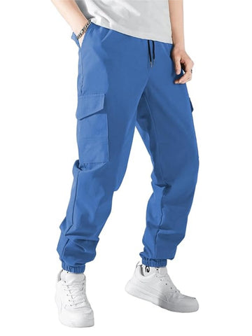 ZAFUL Men's Multi-Pocket Drawstring Waist Cargo Pants