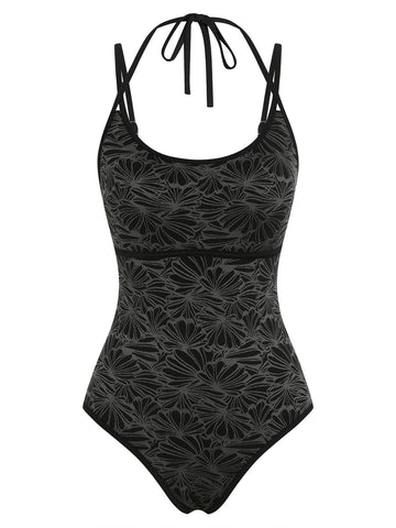 ZAFUL One Piece Swimsuit Tummy Control High Cut Adjustable Strap Swimwear