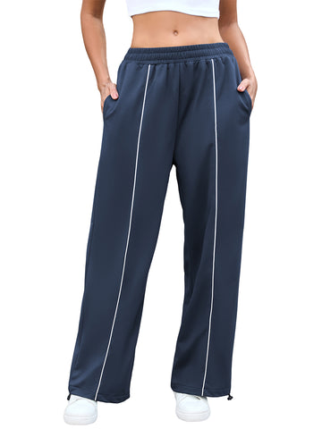 ZAFUL Womens Sweatpants Drawstring Elastic Straight Leg Joggers Pants Lounge Baggy Sweatpants with Pockets