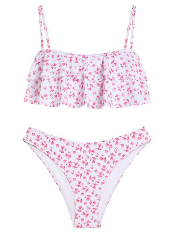 Floral Print Two Piece Swimsuit