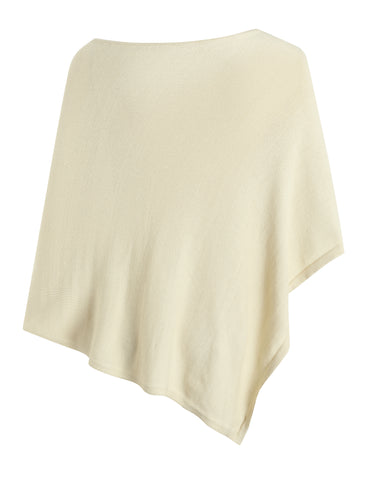 Floral Applique Asymmetrical Knit Poncho
