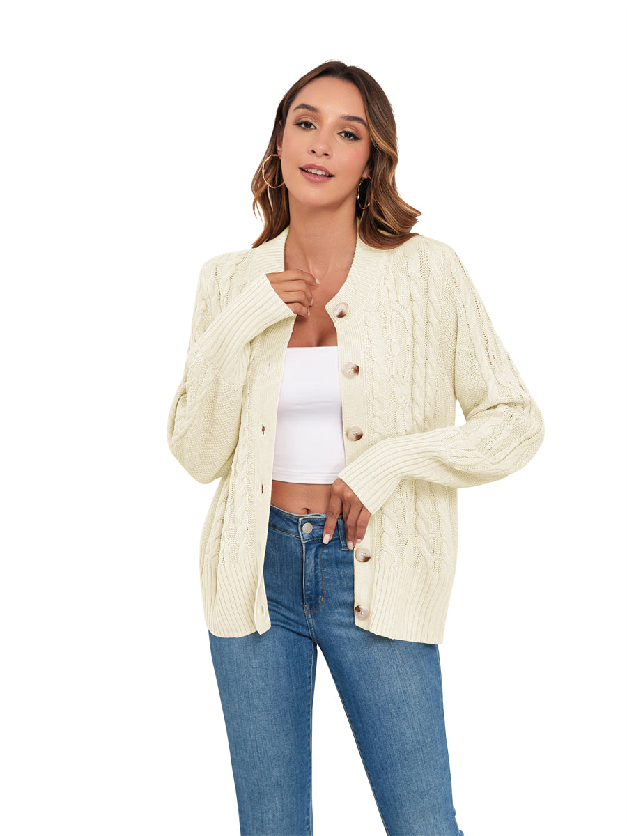 ZAFUL Women's Cardigan Sweaters Cropped Button Down Cable Knit Lightweight Jackets Fall Fashion