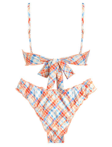 Bandeau Top Bow Decor Cheeky Bathing Suit