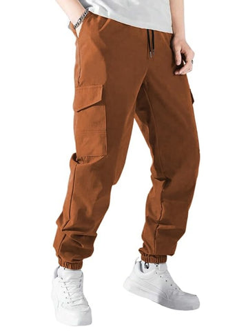 ZAFUL Men's Multi-Pocket Drawstring Waist Cargo Pants