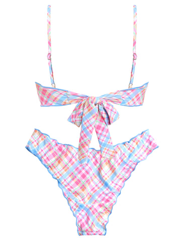 Bandeau Top Bow Decor Cheeky Bathing Suit