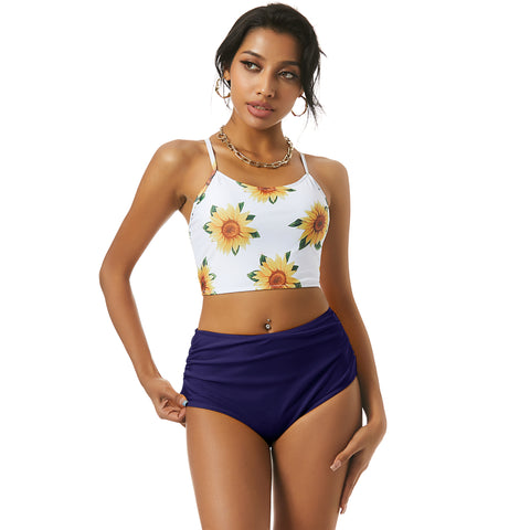 ZAFUL Women High Waisted Bikini Set Two Piece Tummy Control Wrap Swimsuit Lace Up Bathing Suit