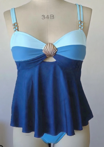 Ruffle Hem High Waist Tankini Set