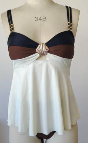 Ruffle Hem High Waist Tankini Set