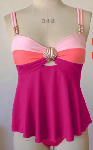 Ruffle Hem High Waist Tankini Set