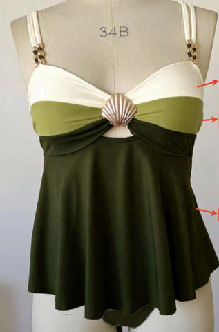 Ruffle Hem High Waist Tankini Set
