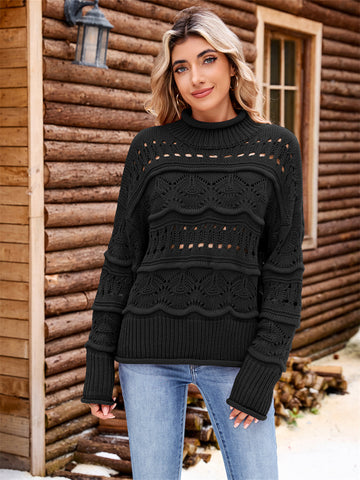 ZAFUL Women's Open Knit Solid Color Sweater