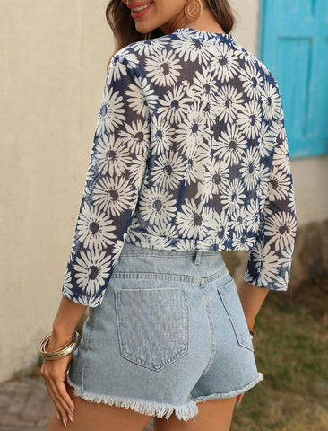 Women's Cardigan 3/4 Sleeve Open Front Bolero Shrug