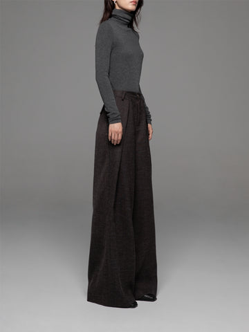 Waist Pleated Wide-leg Pants