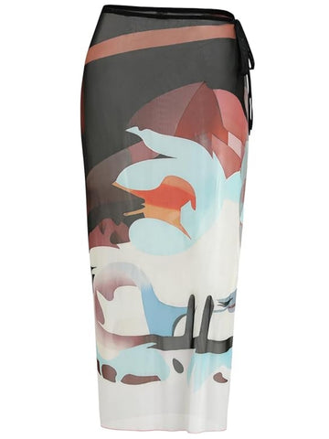 Floral Print Lightweight Swimsuit Sarong