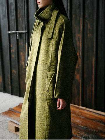 Simple Style Stand Collar Double-Sided Woolen Coat