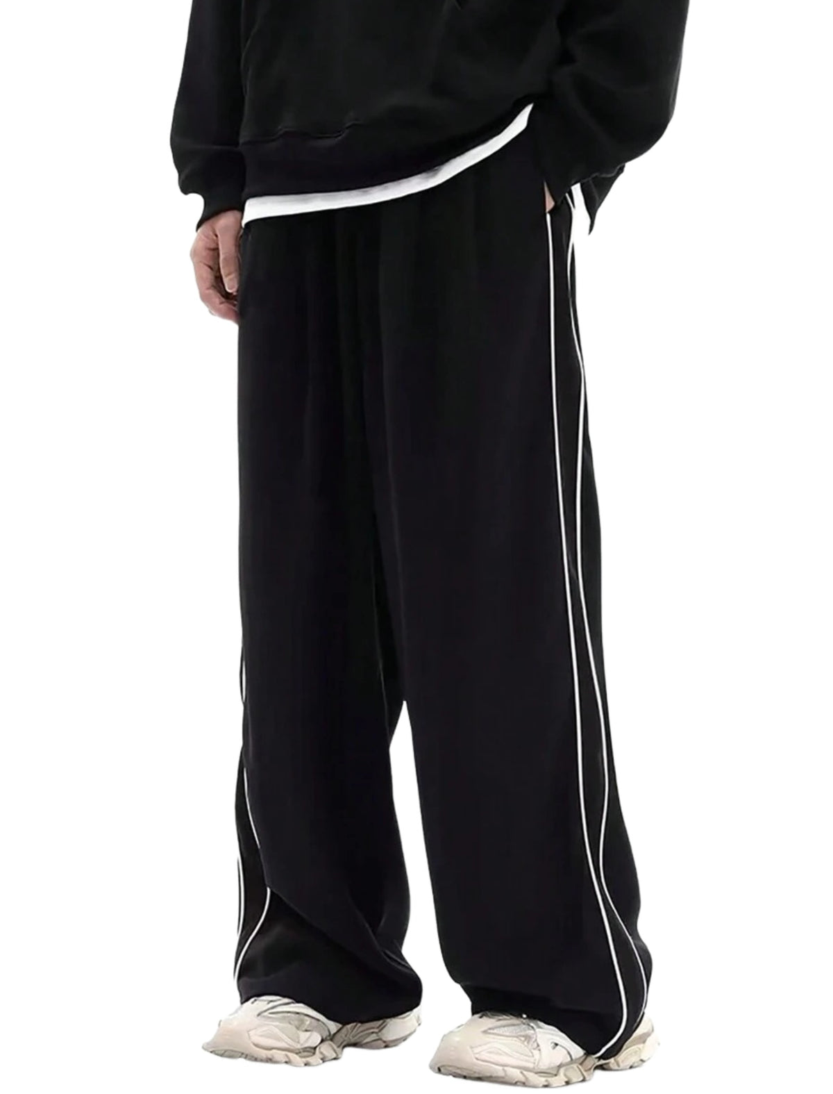 ZAFUL Men's Parachute Sweatpants Y2k Baggy Track Pants Drawstring Wide Leg Casual Trousers Streetwear-AMZ