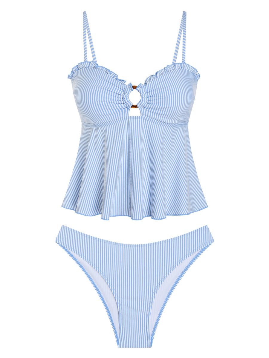 Ruffle Flare Tankini Swimsuit