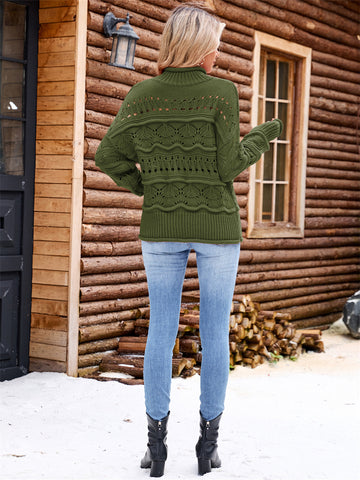 ZAFUL Women's Open Knit Solid Color Sweater