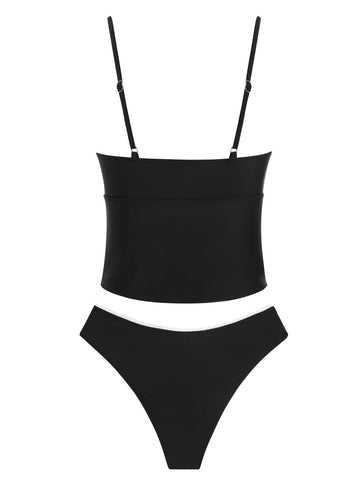 ZAFUL Womens Tankini Swimsuits Tummy Control High Cut Plaid Floral Bathing Suit