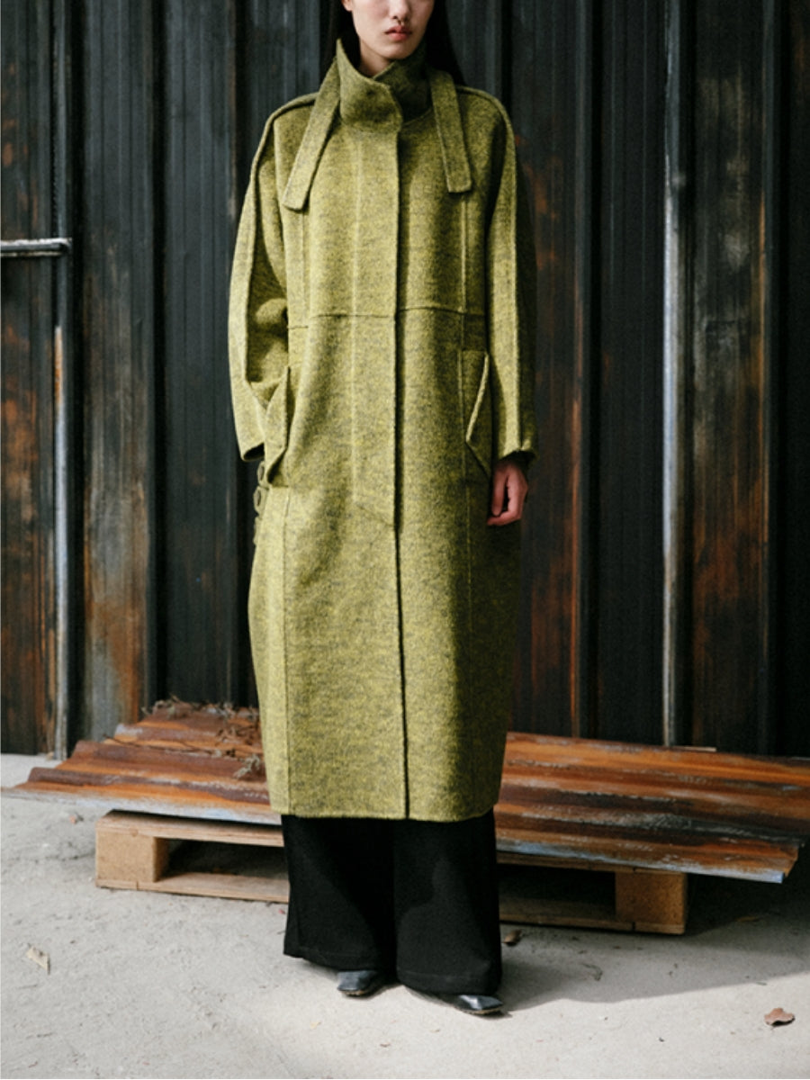 Simple Style Stand Collar Double-Sided Woolen Coat