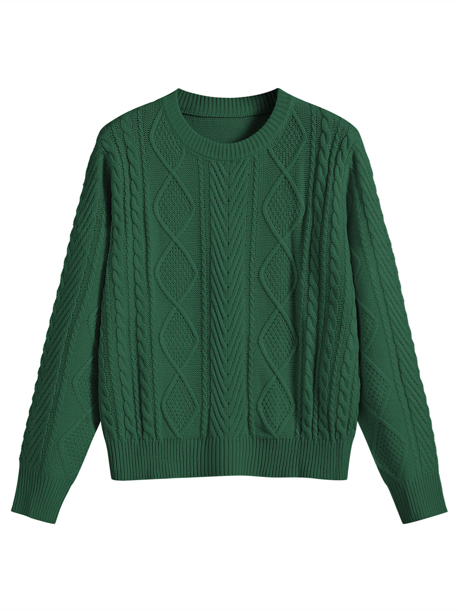 ZAFUL Women Crew Neck Loose Knitwear Lazy Basics Soft Sweaters Winter Knit Pullover