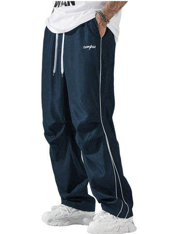 ZAFUL Men's Parachute Sweatpants Y2k Baggy Track Pants Drawstring Wide Leg Casual Trousers Streetwear