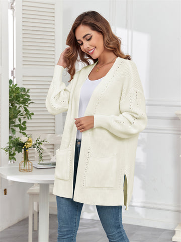 ZAFUL Women's Fall Knit Cardigans Long Sleeve Open Front Oversized Cardigan Sweaters Jackets with Pockets