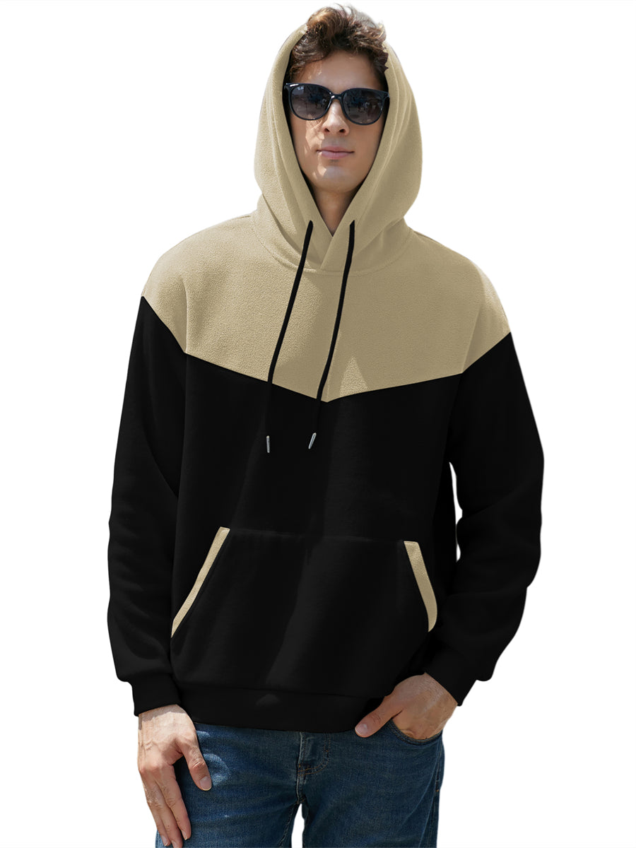 ZAFUL Hooded Sweatshirt Long Sleeve Pullover Splicing Sweatshirts with Front Pocket 2024 Unisex Hoodies