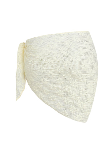 Floral Crochet Tie-Side Cover-up Skirt