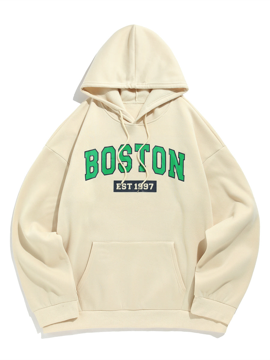 ZAFUL Men's Hoodie Long Sleeves Letter Print Sweatshirt with Pockets