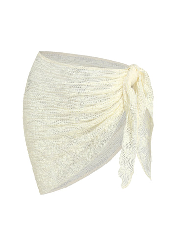 Floral Crochet Tie-Side Cover-up Skirt