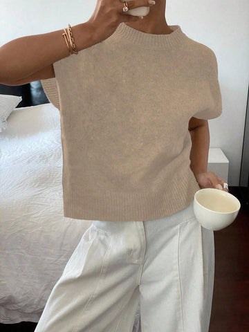 Fashion Cap Sleeve Knit Vest