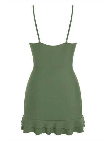 ZAFUL Women's One Piece Swim Dress Tummy Control Bathing Suit Adjustable Straps Swimdress